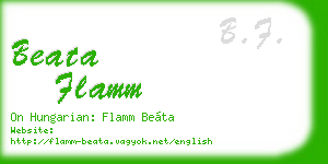 beata flamm business card