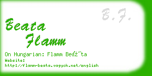 beata flamm business card